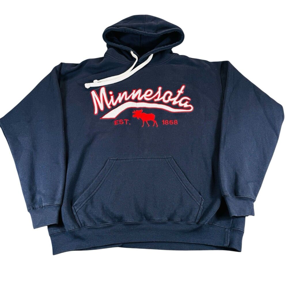 Vintage TOO COOL Minnesota Moose Graphic Pullover Hoodie Hometown Pride Gorpcore
